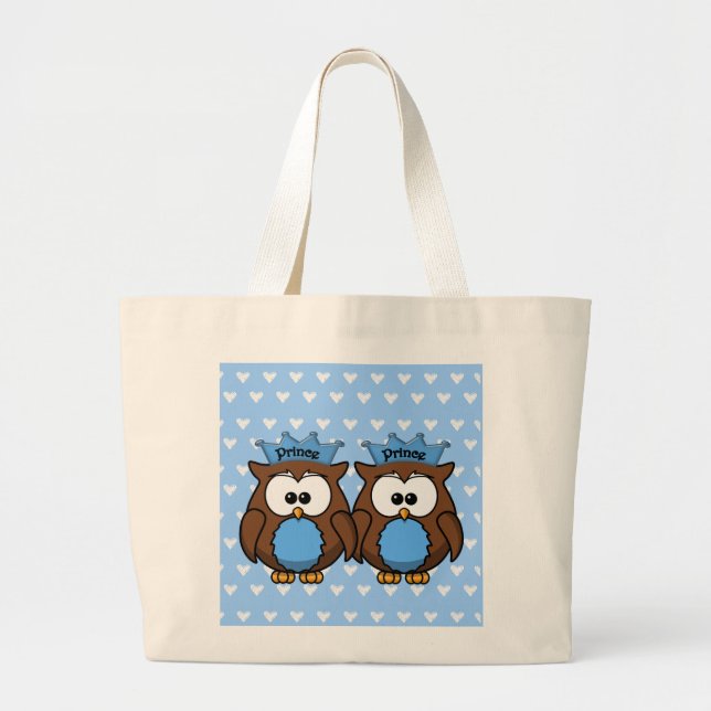 twin owl princes large tote bag (Front)