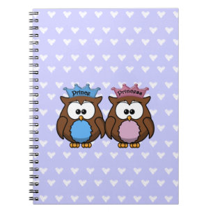 twin owl princess & prince notebook