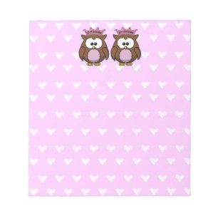 twin owl princesses notepad