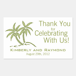 Twin Palm Trees Green Tropical Sticker