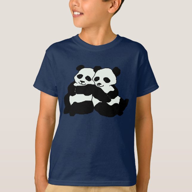 Twin Panda Bears Kids Shirt (Front)