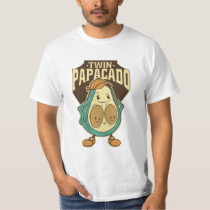 Twin Papacado Avocado Father Dad T-Shirt