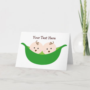 Twin Pea Pods (customizable) Card