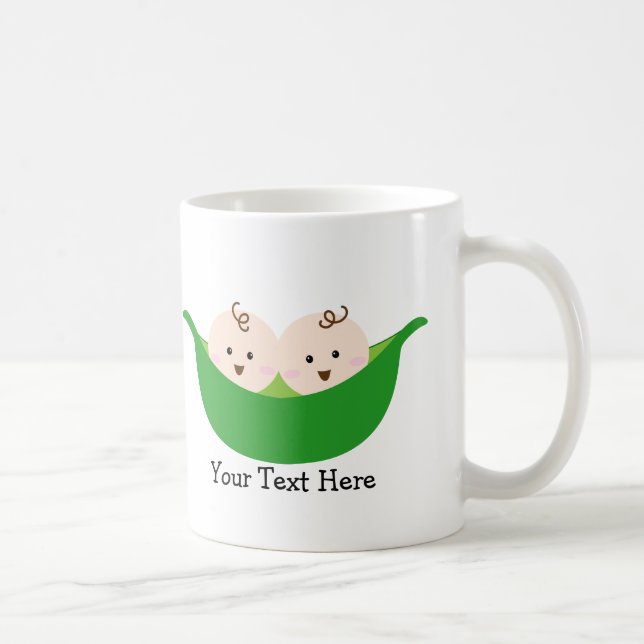 Twin Pea Pods (customizable) Coffee Mug (Right)
