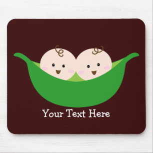 Twin Pea Pods (customizable) Mouse Pad