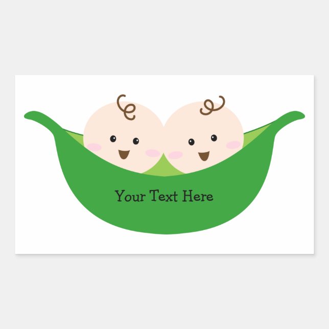 Twin Pea Pods (customizable) Sticker (Front)