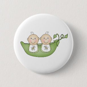 Twin Peas in a Pod 2 Inch Round Button