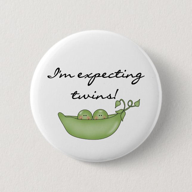 Twin Peas in a Pod 2 Inch Round Button (Front)