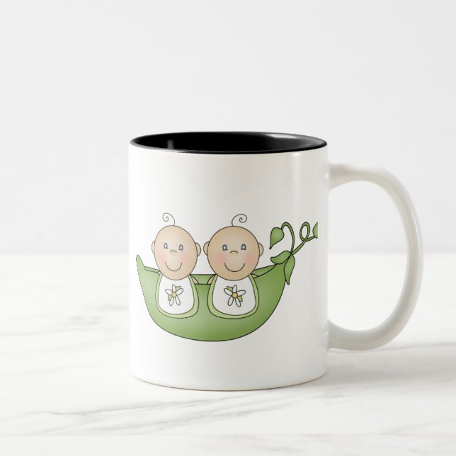 Twin Peas in a Pod Two-Tone Coffee Mug (Right)