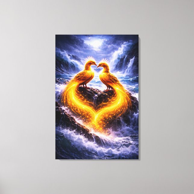 Twin Phoenixes of Eternal Light Canvas Print (Front)