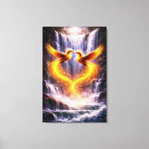 Twin Phoenixes of Eternal Light Canvas Print