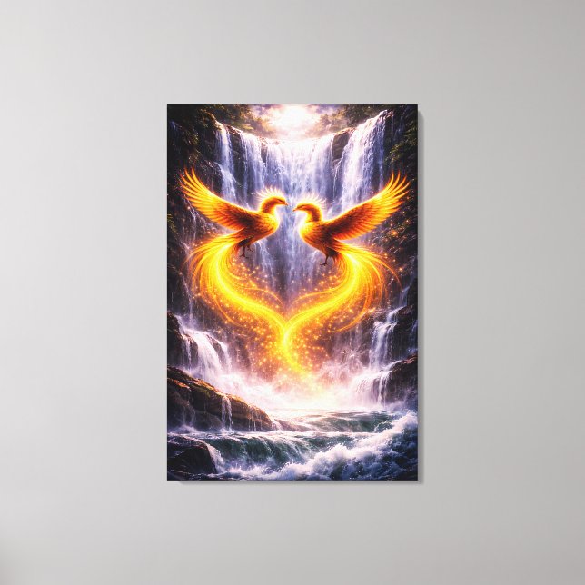 Twin Phoenixes of Eternal Light Canvas Print (Front)