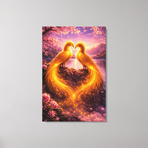 Twin Phoenixes of Eternal Light Canvas Print
