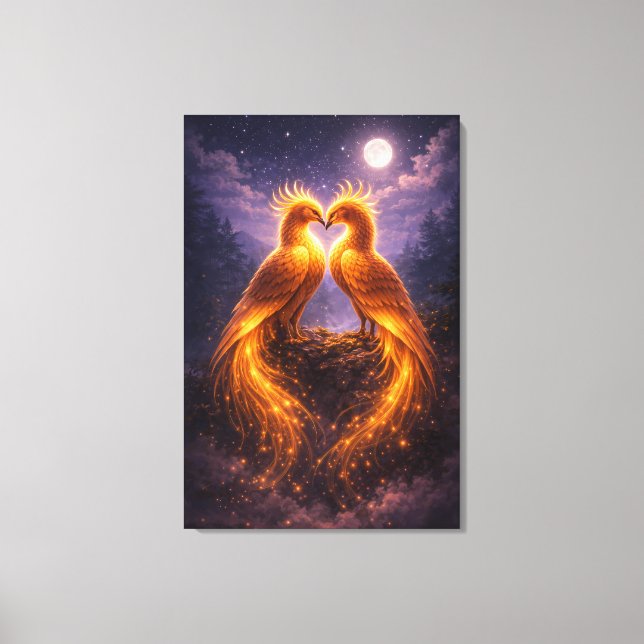 Twin Phoenixes of Eternal Light Canvas Print (Front)