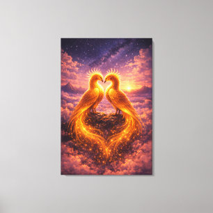 Twin Phoenixes of Eternal Light Canvas Print