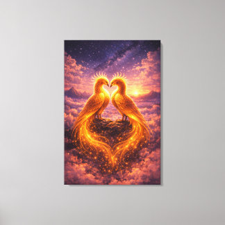 Twin Phoenixes of Eternal Light Canvas Print