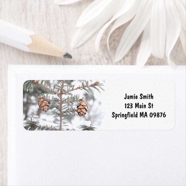 "Twin Pinecones" par les Étiquettes de adresse des (En situation)