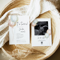 TWIN Pink & Blue Balloon Gender Reveal baby shower