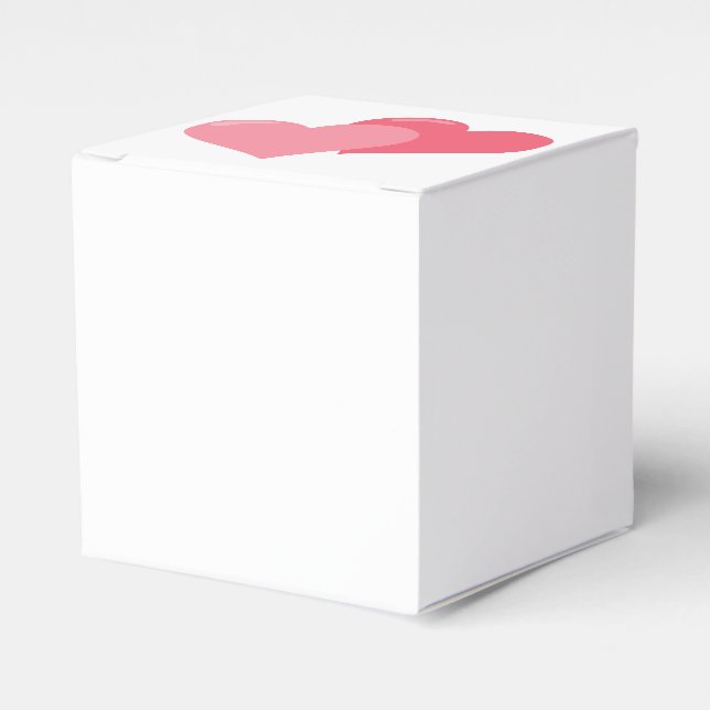 Twin Pink Hearts Favor Box (Front Side)