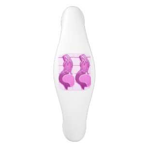 twin pink mermaids ceramic cabinet pull