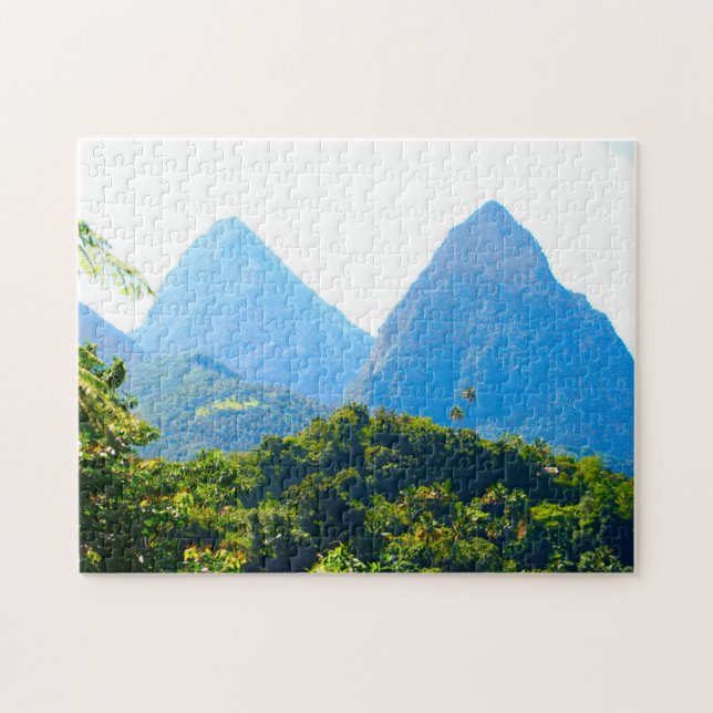 Twin Piton Peaks Saint Lucia. Jigsaw Puzzle (Horizontal)