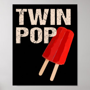Twin Pop Shirt Gift For Grandpa Twins Dad Fathers Poster