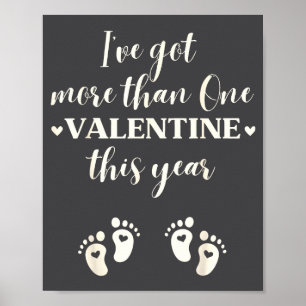 Twin Pregnancy Announcement Gift For Pregnant Frie Poster