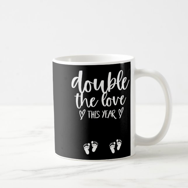 Twin Pregnancy Valentines Day Baby Announcement  Coffee Mug (Right)