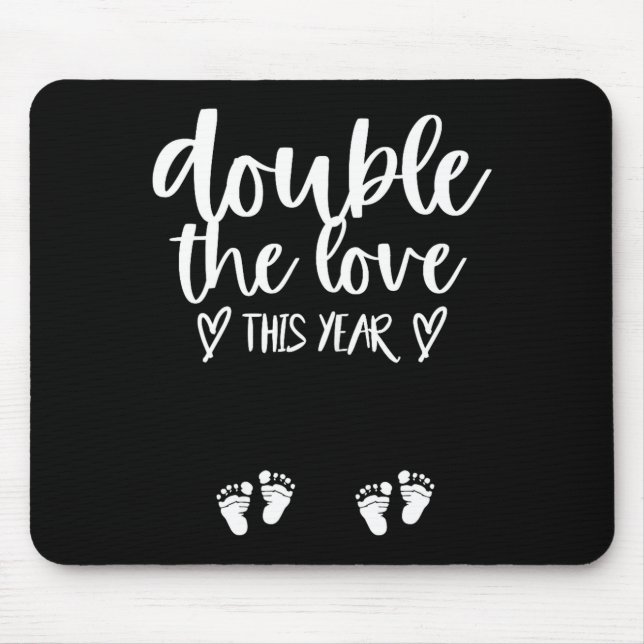 Twin Pregnancy Valentines Day Baby Announcement  Mouse Pad (Front)