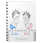 Twin Prince and Princess Baby Shower Guest Book
