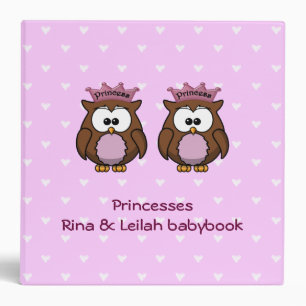 twin princesses owl binder