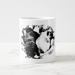 Twin Pugs in Clean Form Large Coffee Mug