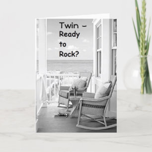 TWIN-READY TO ROCK/ROLL ON YOUR BIRTHDAY? CARD