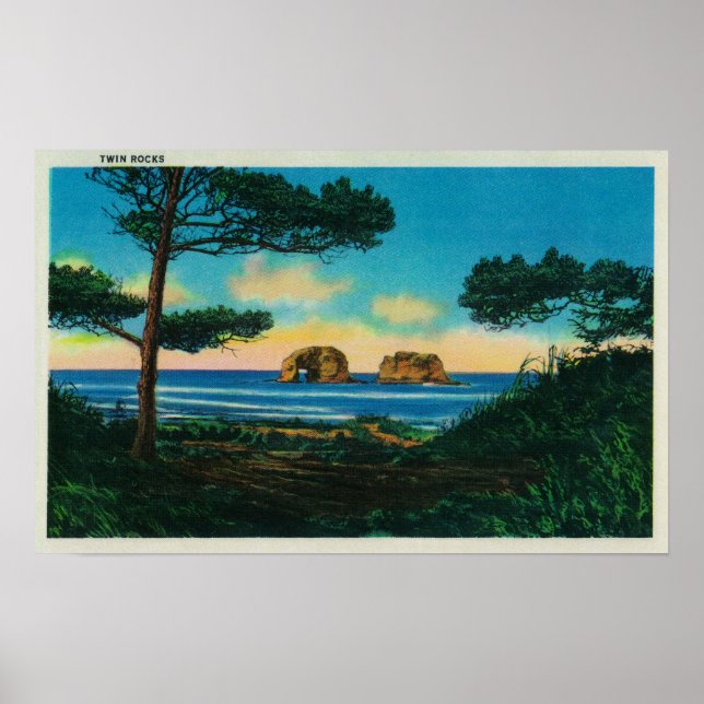Twin Rocks on Oregon CoastCoast Poster (Front)