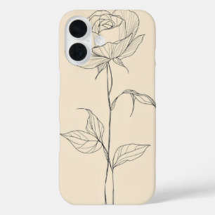 Twin Rose Sketch iPhone 16 Case