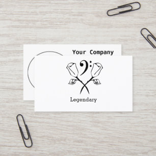 Twin Rose with a Bass Clef Business Card