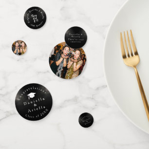 Twin Sibling School Graduation Party Table Confetti