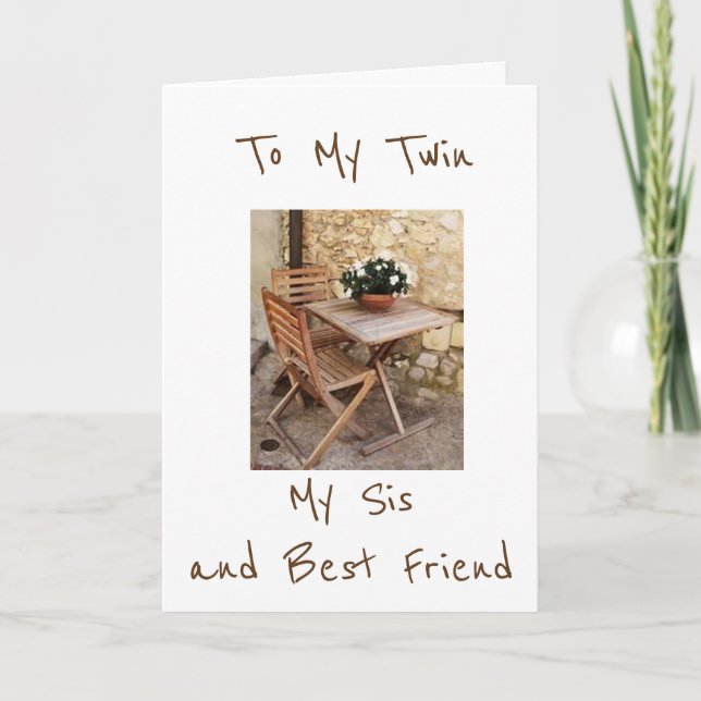 ****TWIN*** SISTER AND BEST FRIEND HAPPY BIRTHDAY CARD (Front)