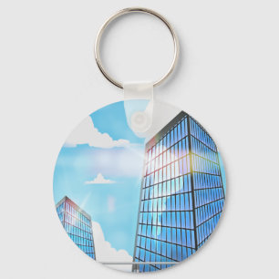 Twin Skyscrapers Keychain