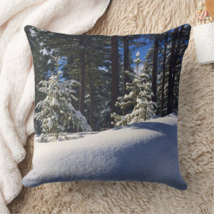 Twin Snow Trees Throw Pillow