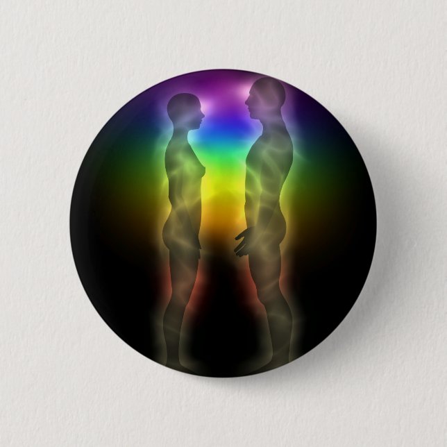 twin souls chakras first meeting 2 inch round button (Front)