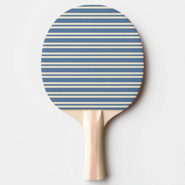 Twin Stripe Capri Blue Colour Ping Pong Paddle (Front)