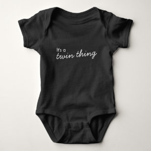 Twin Thing   Black Modern Matching Twintuition Baby Bodysuit