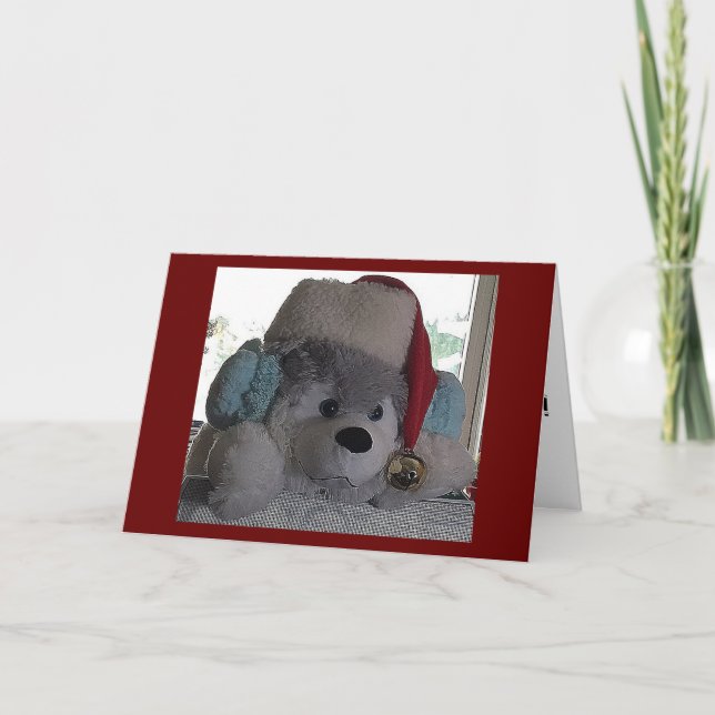 TWIN-THIS HAPPY PUP SAYS SPECIAL CHRISTMAS WISHES HOLIDAY CARD (Front)