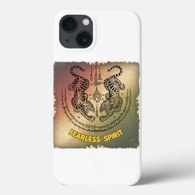 Twin Tigers Sak Yant coque iphone | Esprit sans pe (Verso)