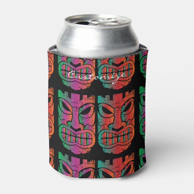 Twin Tiki Sculpture Thunder_Cove Can Cooler (Can Front)