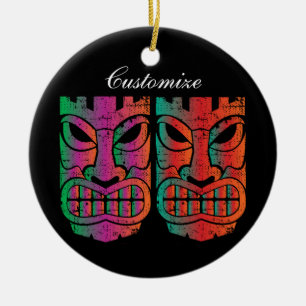 Twin Tiki Sculpture Thunder_Cove Ceramic Ornament
