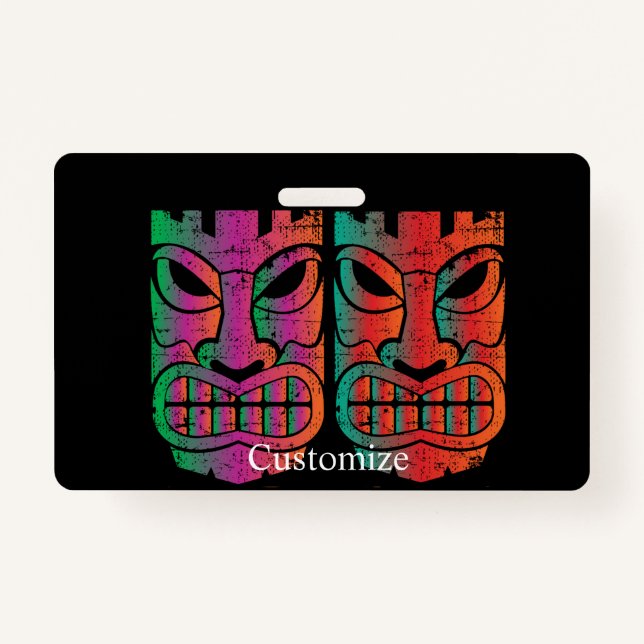 Twin Tiki Sculptures Thunder_Cove Badge Holder (Front)