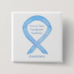 Twin to Twin Transfusion Awareness Ribbon Art Pin