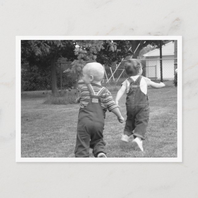 Twin Toddlers at Play Postcard (Front)